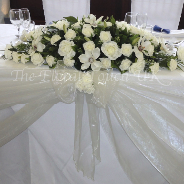 silk wedding flower top table centrepieces